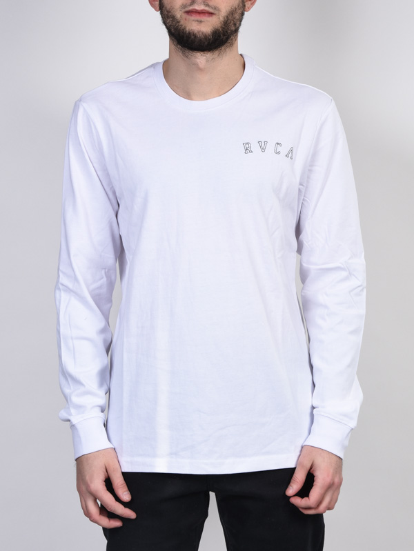 RVCA CHAIN white pánske tričko s dlhým rukávom - S
