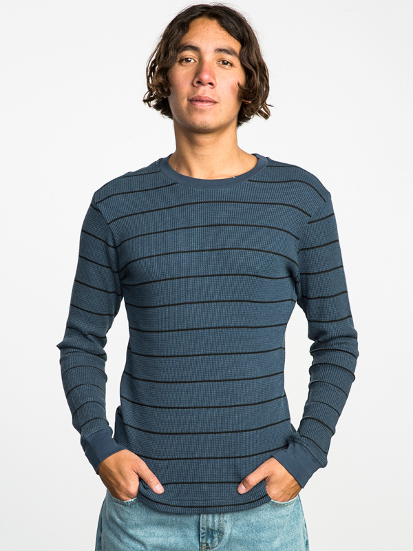 RVCA NEUTRAL indigo pánske tričko s dlhým rukávom - M