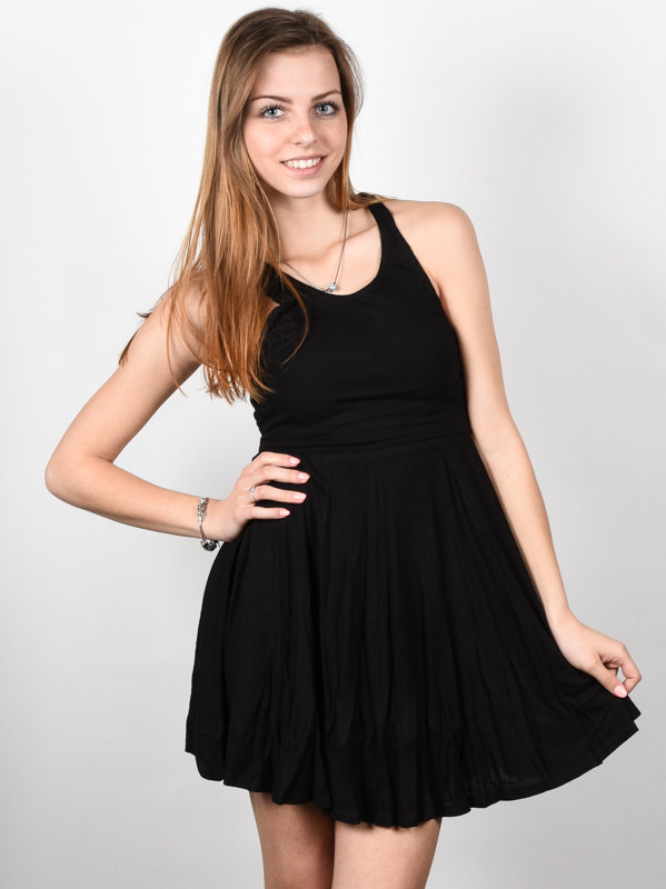 Element RANIA black plesové šaty krátke - S