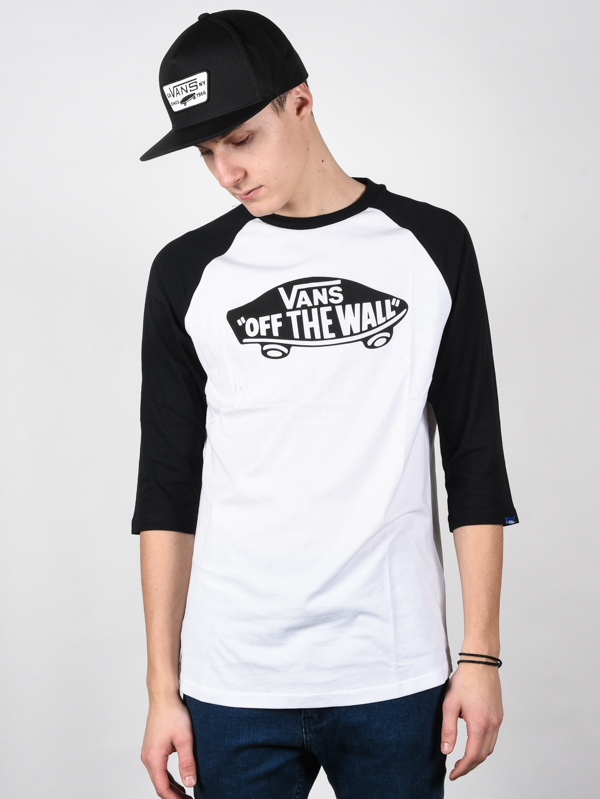 Vans OTW white/black pánske tričko s dlhým rukávom - M
