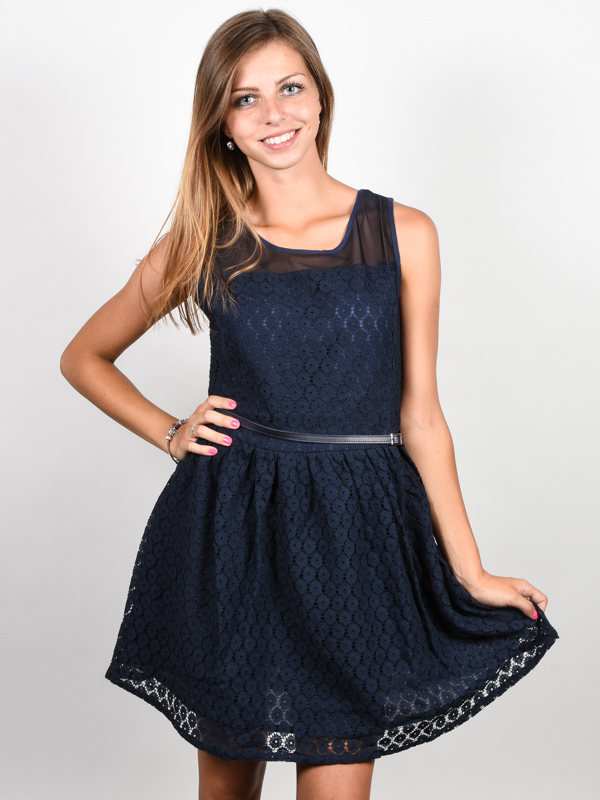 Picture Malou dark blue plesové šaty krátke - XS