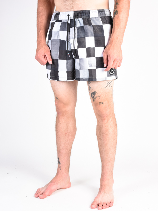 Quiksilver RESIN CHECKVOLL black pánske kúpacie kraťasy - S