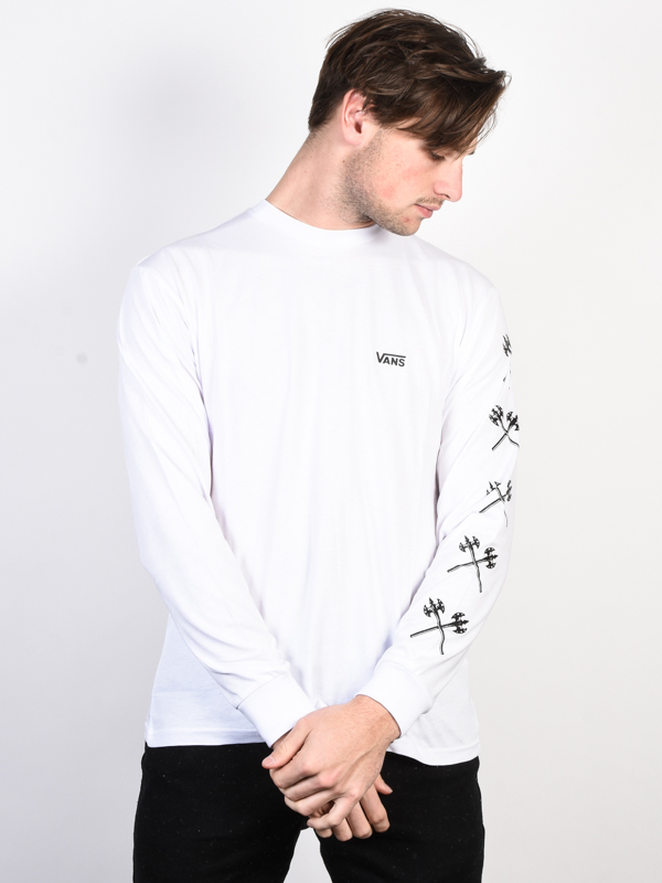 Vans TRUJILLO white pánske tričko s dlhým rukávom - XL