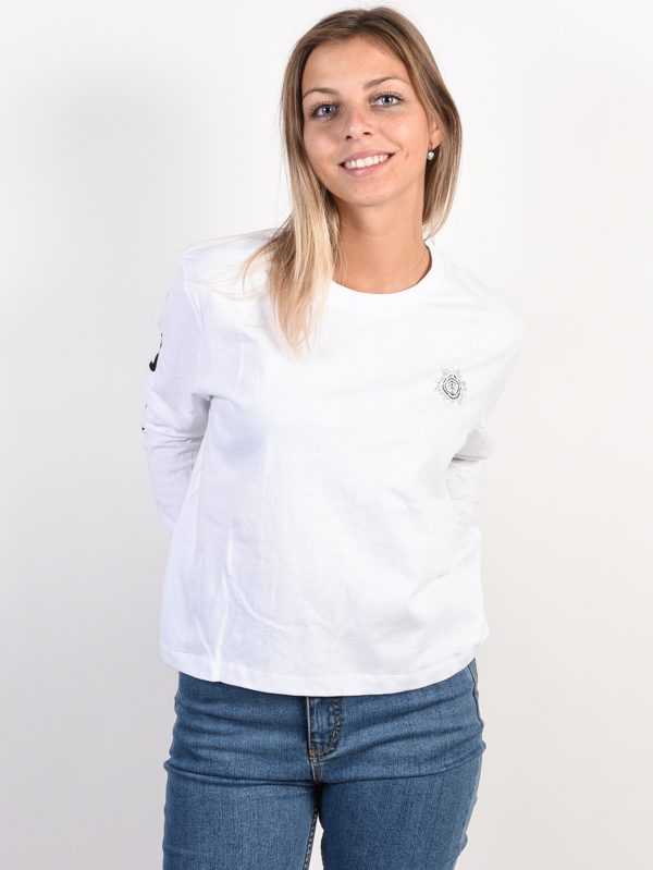Element TIMBER CROP white dámske tričko s dlhým rukávom - S