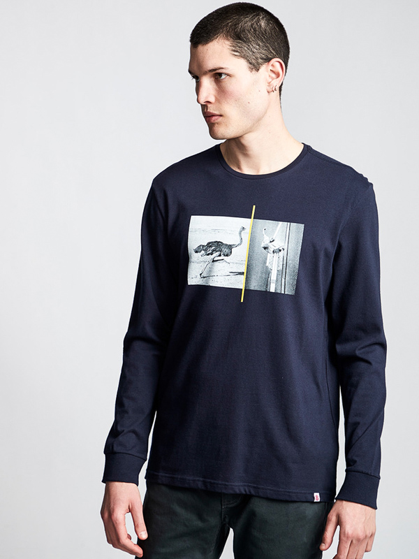 Element OSTRICH APSE ECLIPSE NAVY pánske tričko s dlhým rukávom - M