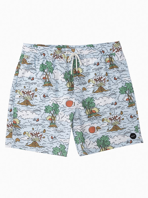 RVCA MONTAGUE ELASTIC blue pánske kúpacie kraťasy - M