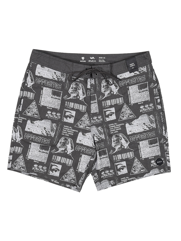 RVCA AXE TRUNK black pánske kúpacie kraťasy - 32