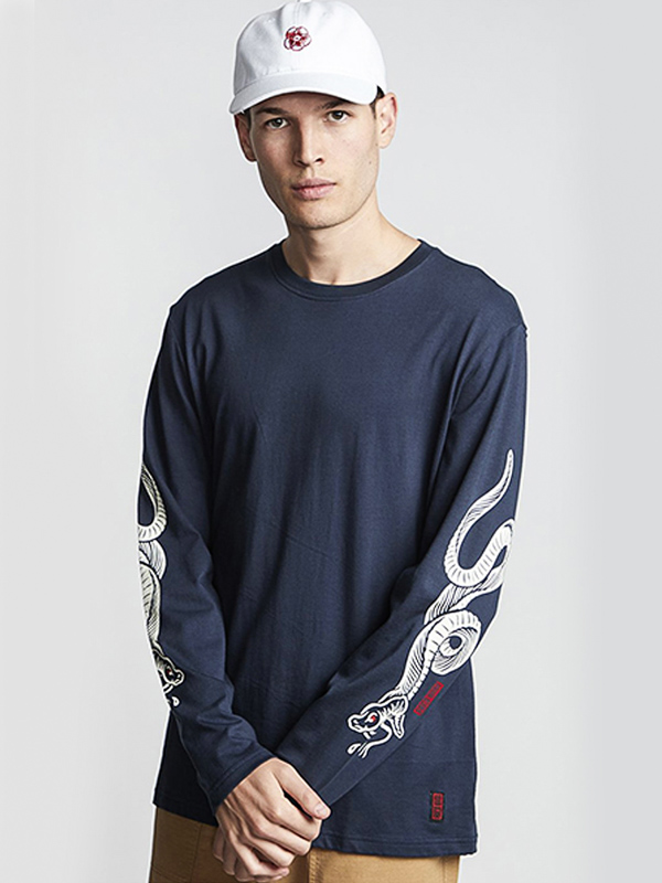 Element SNAKES indigo pánske tričko s dlhým rukávom - M