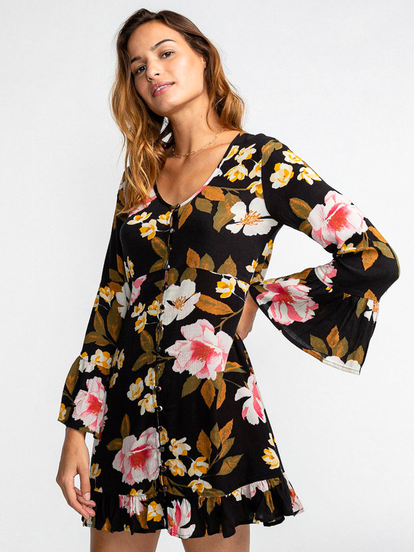 Billabong TODAYS ENDS black plesové šaty krátke - S