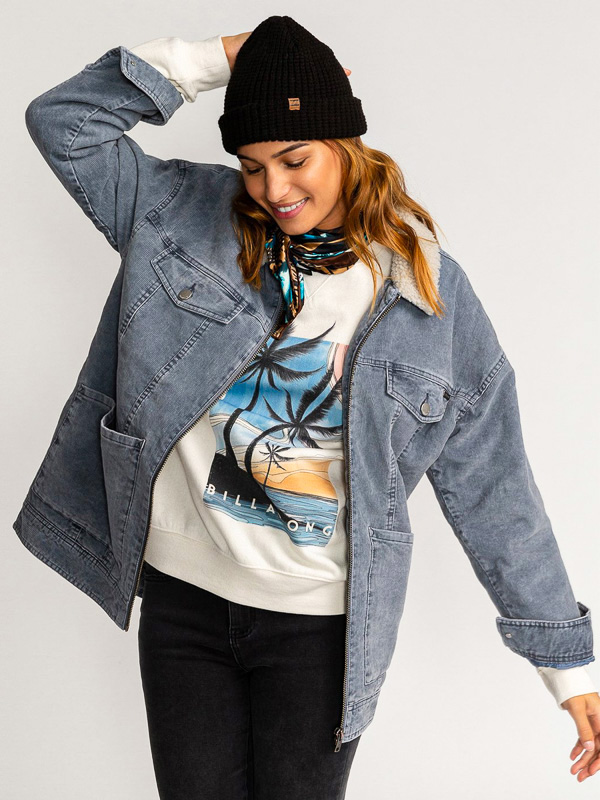 Billabong LOVELY CORD surf blue zimná dámska bunda - S