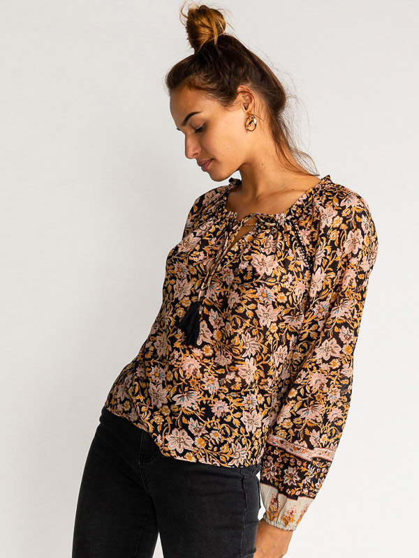 Billabong SUN FIRE black dámske tričko s dlhým rukávom - S