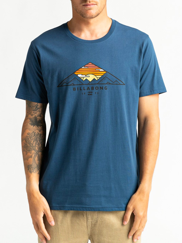 Billabong MT CAYLEY DENIM BLUE pánske tričko s krátkym rukávom - L