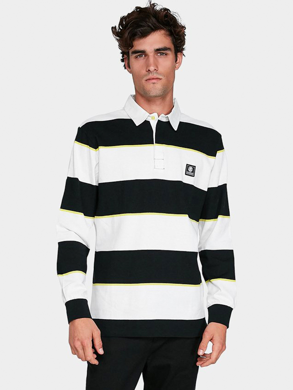 Element FTN POLO FLINT BLACK pánske tričko s dlhým rukávom - M