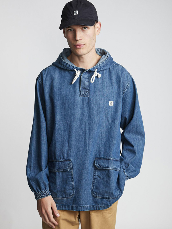 Element RUSSEL DENIM WASHED pánska košeľa s dlhým rukávom - M