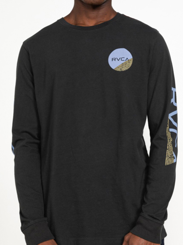 RVCA FRACTION PIRATE BLACK pánske tričko s dlhým rukávom - M
