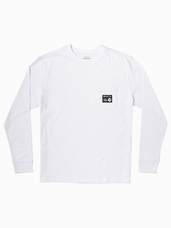 RVCA SHINTARO CATS white pánske tričko s dlhým rukávom - M