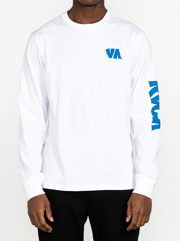 RVCA ROBERTO white pánske tričko s dlhým rukávom - M