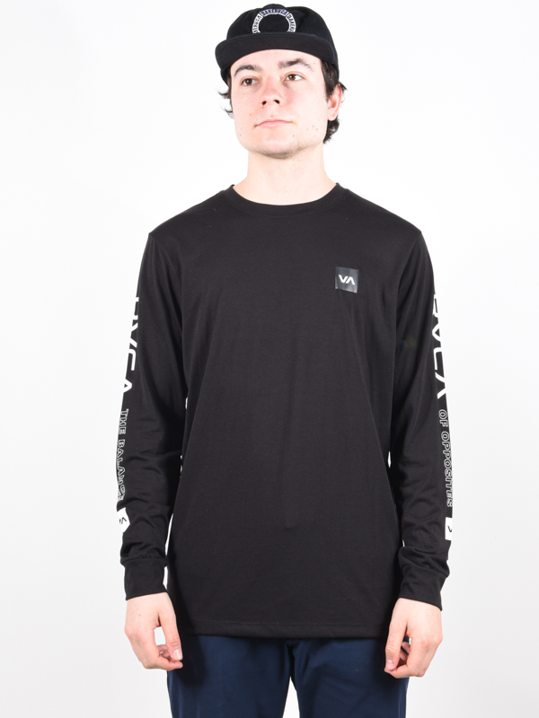 RVCA VA SPORT black pánske tričko s dlhým rukávom - M