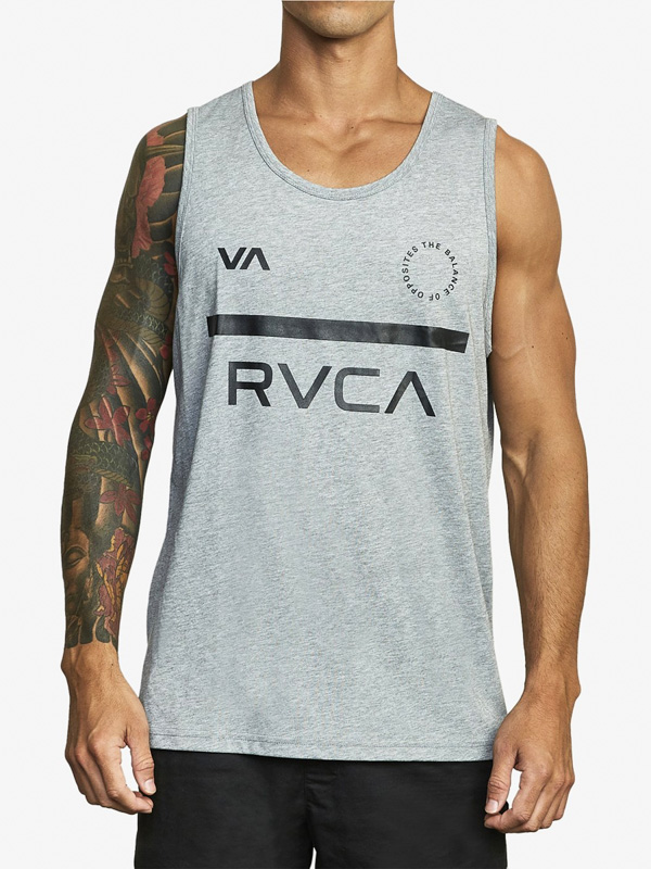 RVCA MID BAR ATHLETIC HEATHER pánske tielko - M