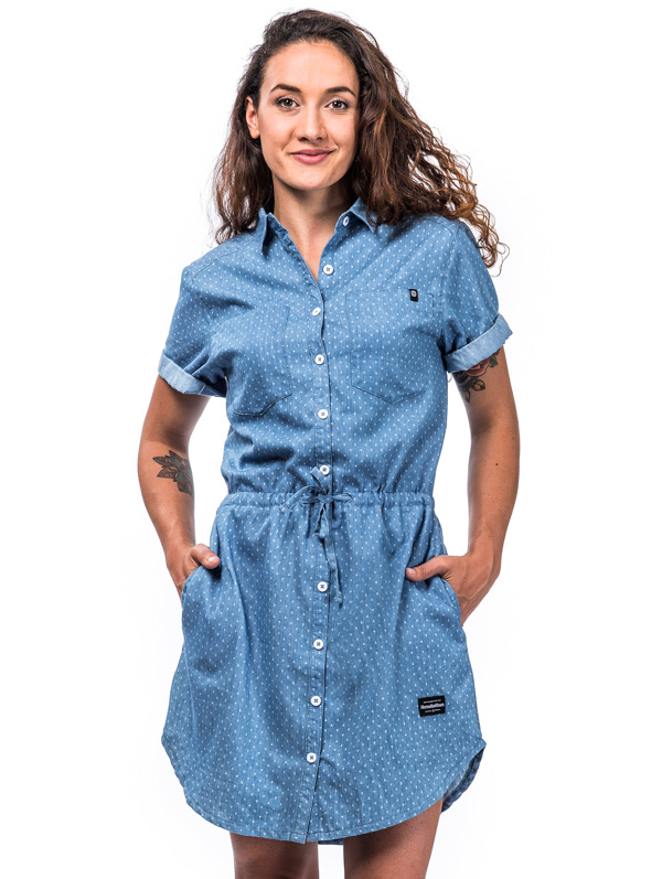 Horsefeathers MARIANA LIGHT BLUE plesové šaty krátke - XL