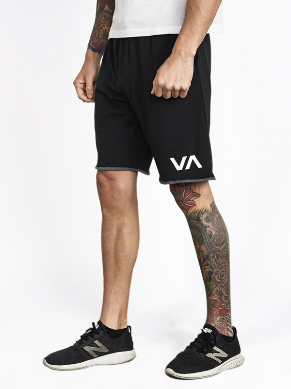 RVCA SPORT SHORT III black pánske teplákové kraťasy - S