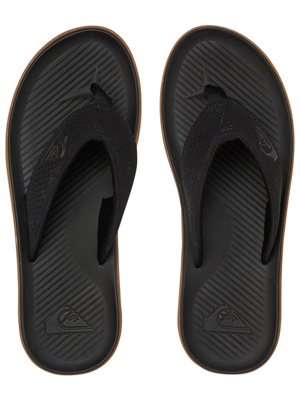 Quiksilver HALEIWA PLUS BLACK/BLACK/BROWN pánske žabky - 46EUR