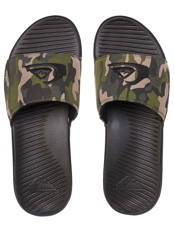 Quiksilver BRIGHT COAST SLIDE GREEN/BROWN/BLACK šľapky pánske - 44EUR