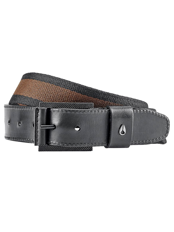 Nixon AMERICANA STRIPE BLACKWALNUT pánsky kožený opasok - S