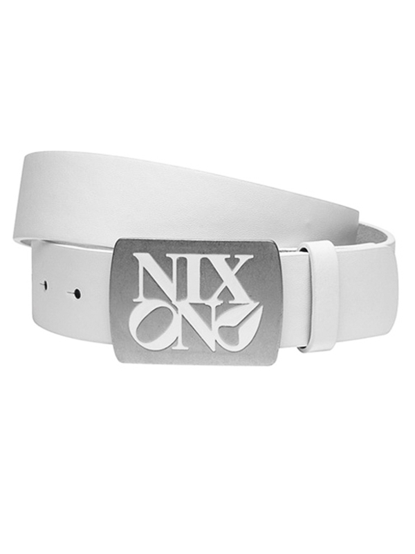 Nixon ENAMEL PHILLY white pánsky kožený opasok - L