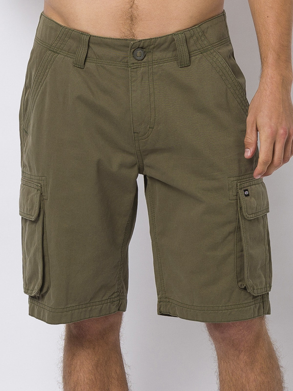 Animal MAZO Dusty Olive Green pánske plátené kraťasy - 34