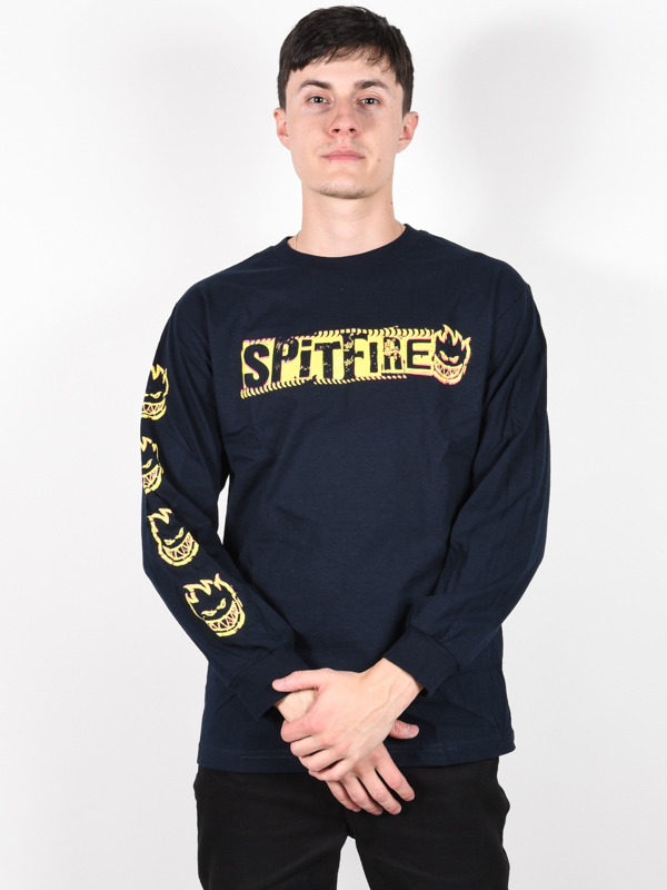 Spitfire RANSOM SLEEVE NAVY/YLW pánske tričko s dlhým rukávom - L