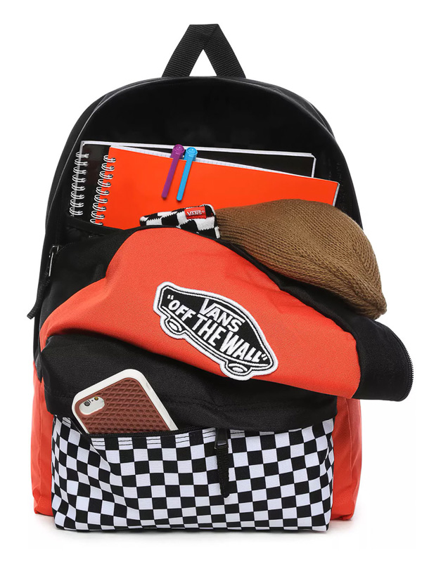 Vans REALM PAPRIKA/CHECKERBOARD školský batoh