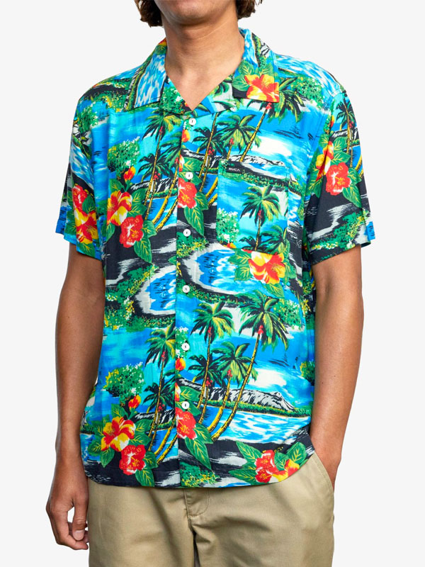 RVCA KAWELA Floral pánska košeľa s krátkym rukávom - XL
