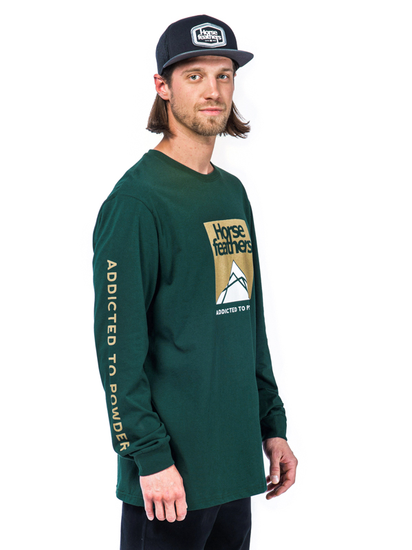 Horsefeathers LEX JUNGLE GREEN pánske tričko s dlhým rukávom - XL
