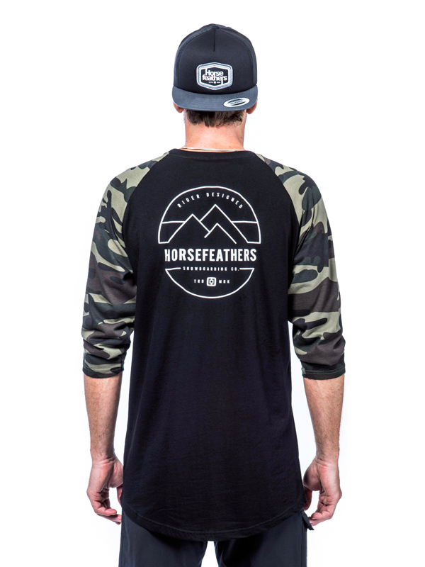 Horsefeathers TRENT olive camo pánske tričko s dlhým rukávom - S