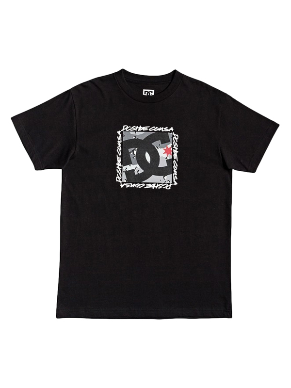 Dc BIG DC SQUARE black pánske tričko s krátkym rukávom - XL