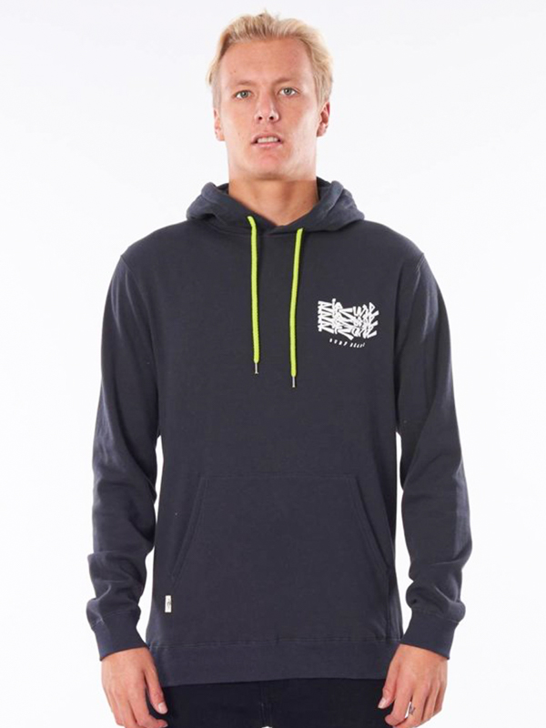 Rip Curl SURF HEADS washed black pánska mikina cez hlavu - M