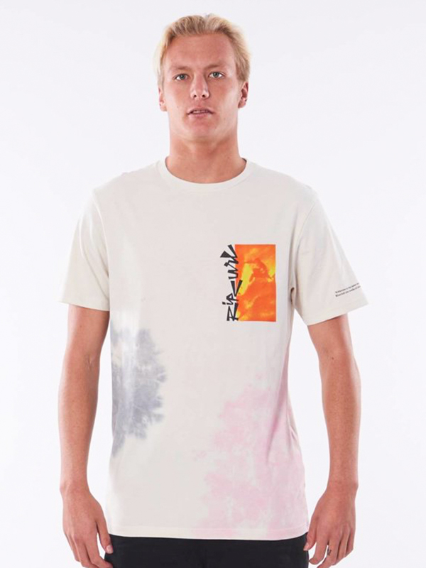 Rip Curl SURF HEADS TIE DYE Vintage White pánske tričko s krátkym rukávom - S