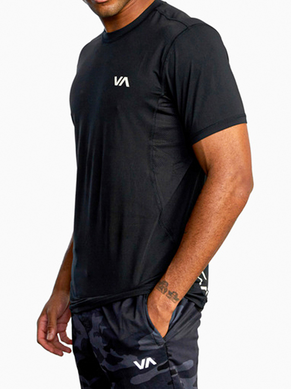 RVCA SPORT VENT black pánske tričko s dlhým rukávom - L