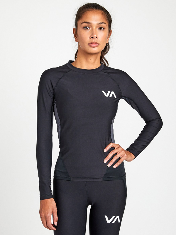 RVCA COMPRESSION black dámske tričko s dlhým rukávom - L
