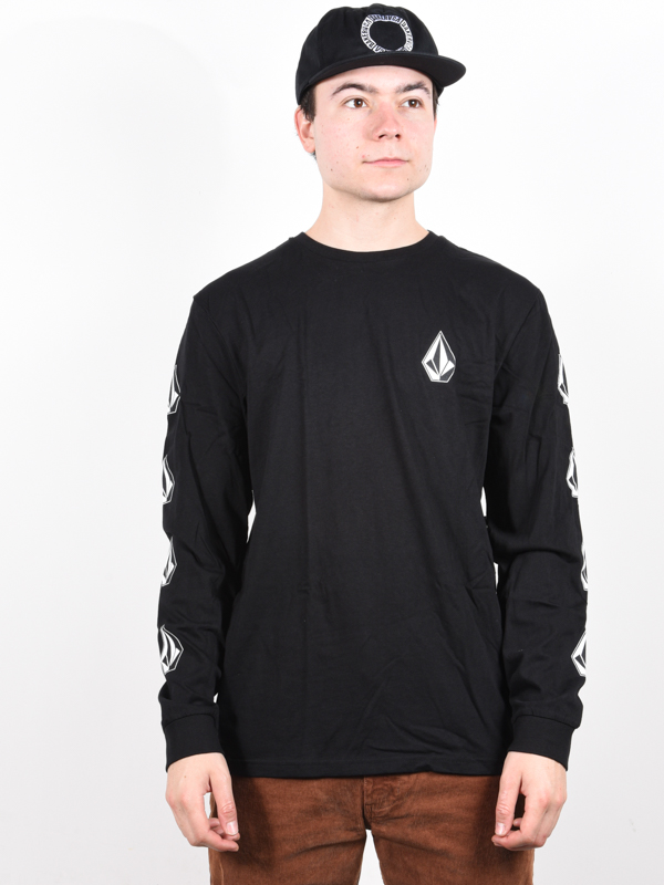 Volcom Deadly Stone Rlx black pánske tričko s dlhým rukávom - L