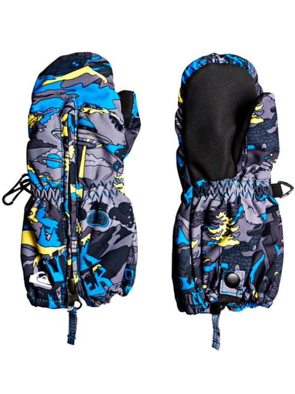 Quiksilver INDIE MITT SULPHUR POP YETI FOREST detské palcové lyžiarske rukavice - M